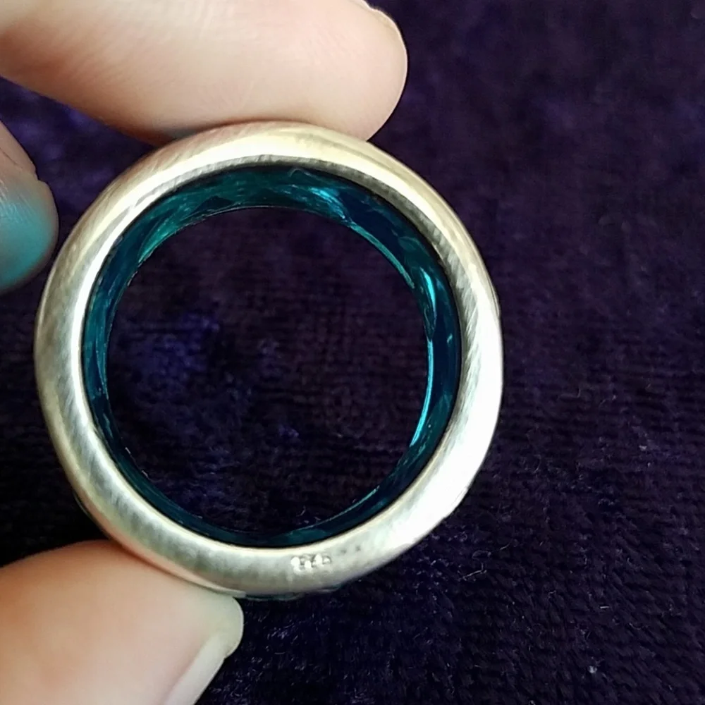 Sterling Silver Blue Ring